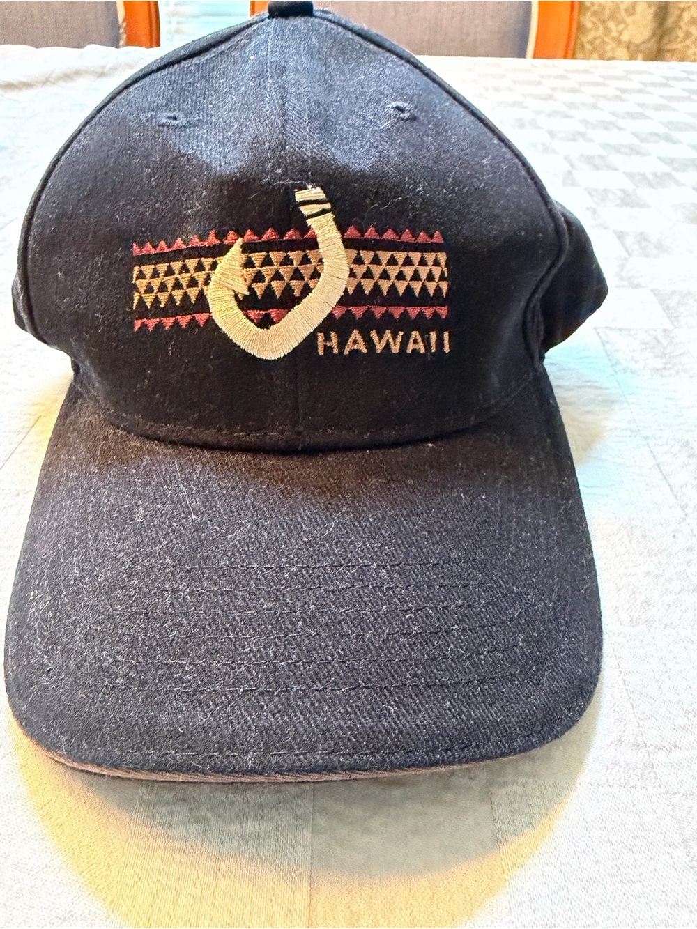 Hawaii Embroidered Black Baseball Cap